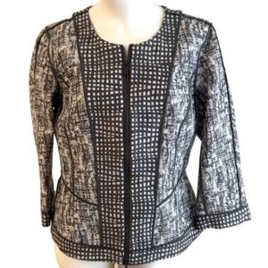 Lafayette 148 New York Gray Zip Front Jacket Size 12